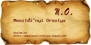 Meszlényi Orsolya névjegykártya