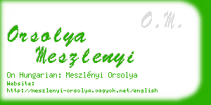 orsolya meszlenyi business card